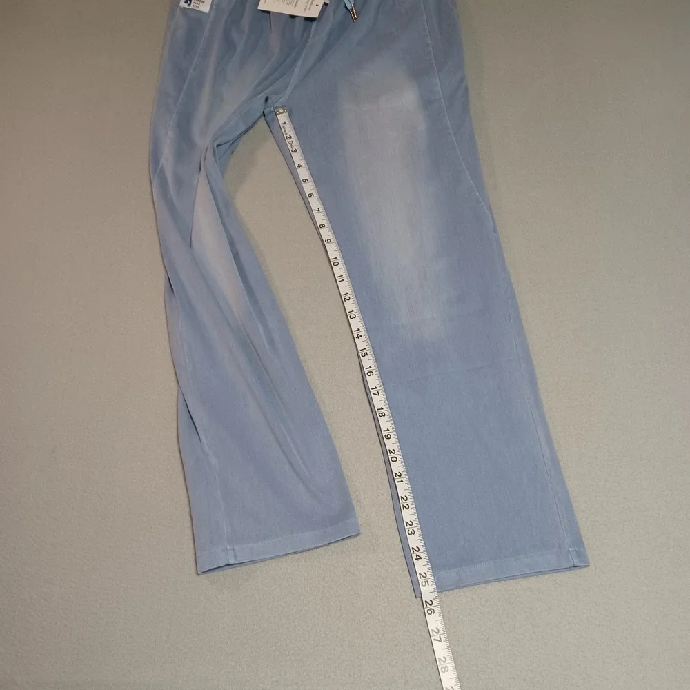 Comfijeans Jogger Pants Womens 28 Light Blue Elastic Waist Drawstring Casual New